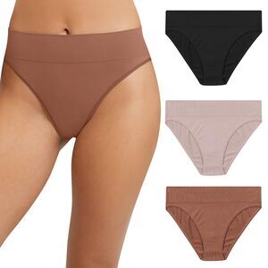 Maidenform High Leg Bikini Underwear Seamless Panties for Women 3-Pack M NWT